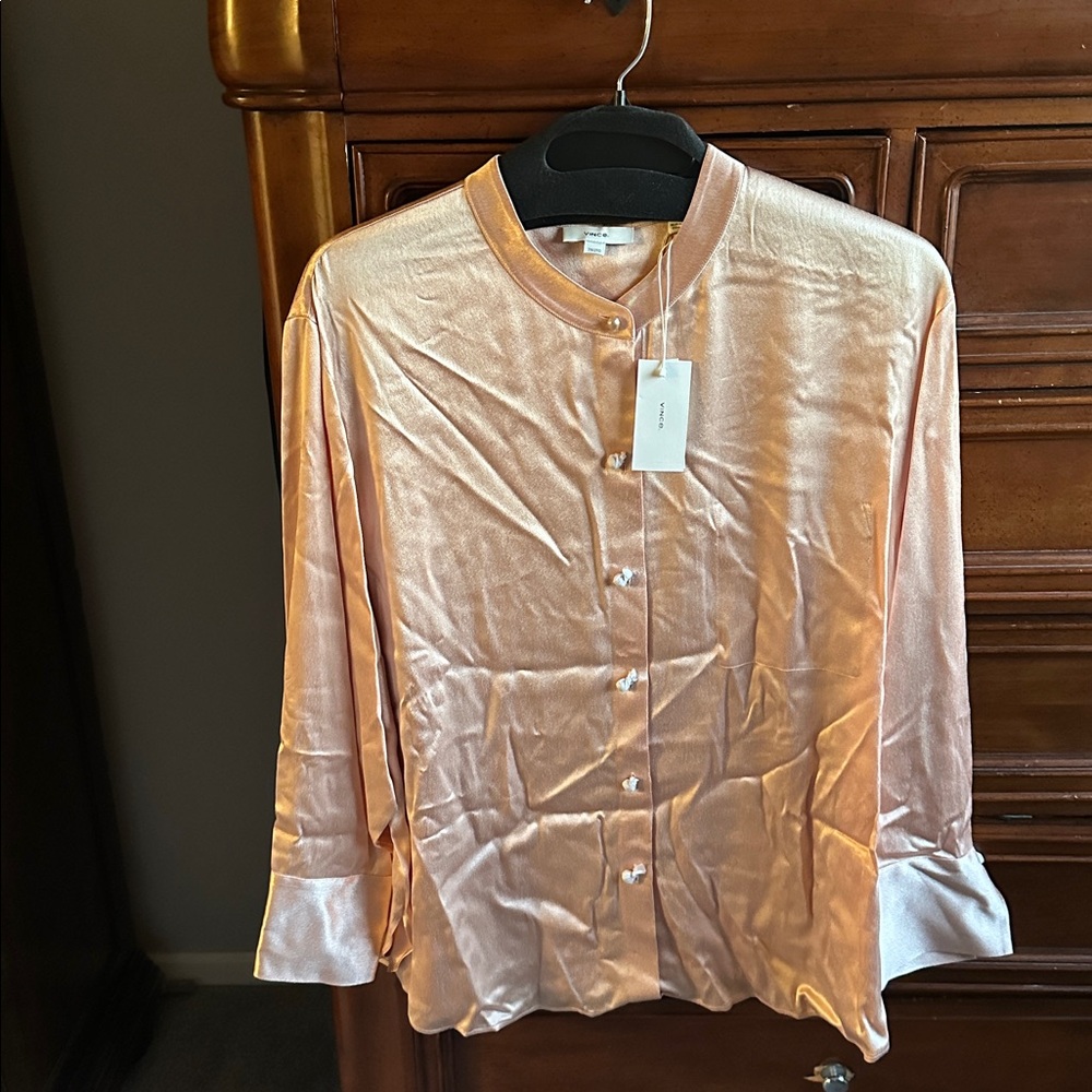 Vince Peach Satin Shirt
